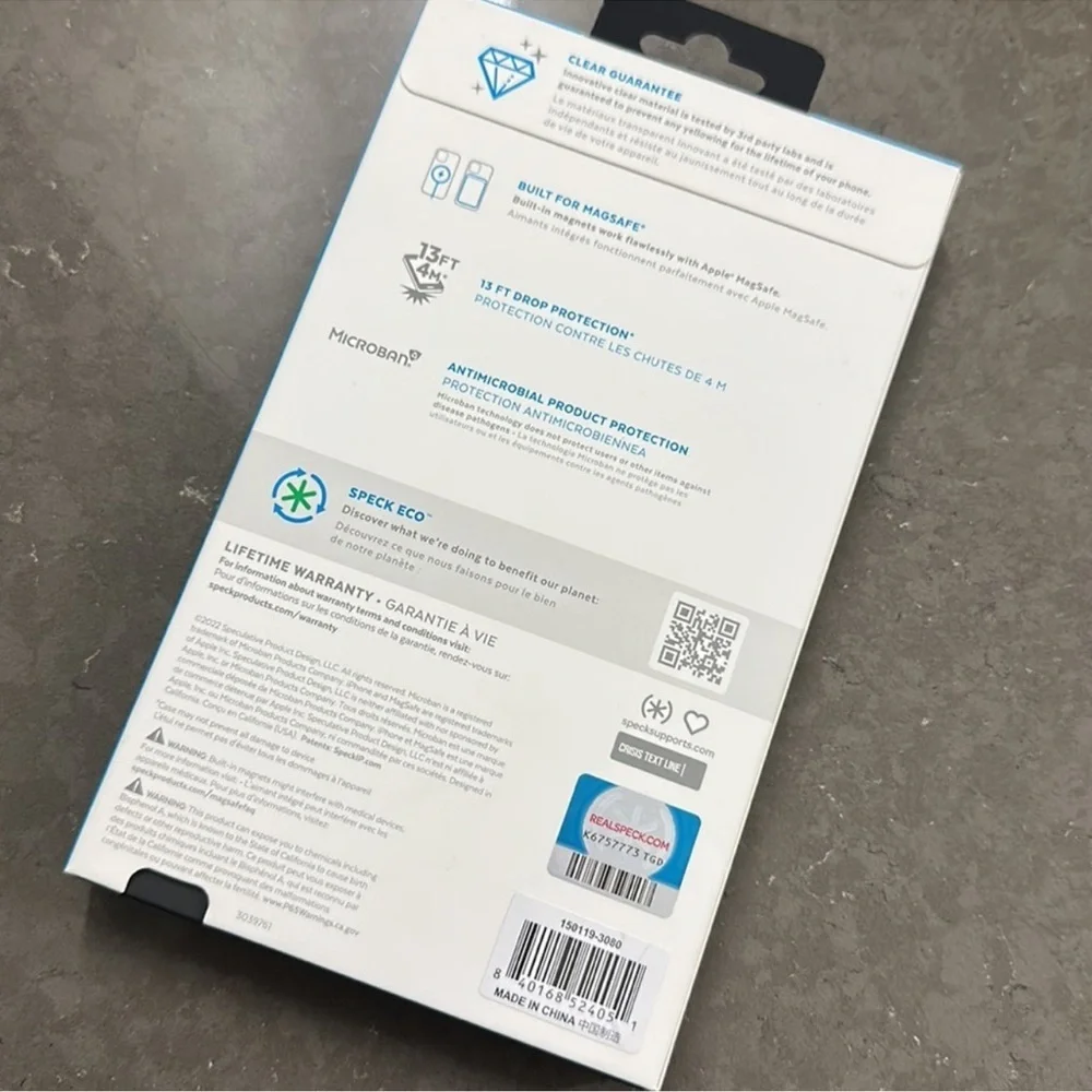 NEW Speck Presidio Clear Case with MagSafe Ring I-Phone 14